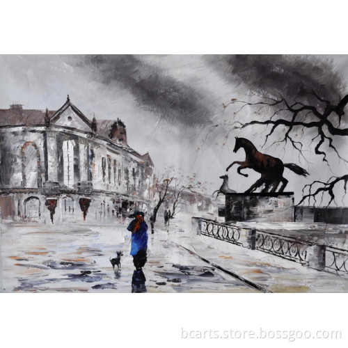 Newest paris street scene oil painting Wall Art